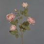 Branche de roses artificielles SITARA, aspect séché, vieux rose, 75cm, Ø5-8cm