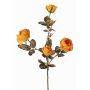 Branche de roses artificielles SITARA, aspect séché, orange-jaune, 75cm, Ø5-8cm