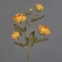 Branche de roses artificielles SITARA, aspect séché, orange-jaune, 75cm, Ø5-8cm