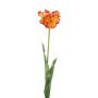 Tulipe « perroquet » décorative LUNIA, orange-jaune, 70 cm