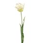Tulipe décorative « perroquet » LUNIA, blanche et verte, 70 cm