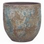 Pot en céramique rustique TSCHIL, dégradé, brun-vert, 24cm, Ø24cm