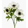 Fleur artificielle anémone des bois RUBINA, blanche, 55 cm, Ø 4-10 cm