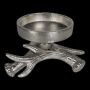Bougeoir en forme de bois de cerf LIBUSCHA en aluminium, argent, 8cm, Ø14cm
