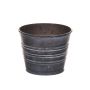 Pot rond en zinc MICOLATO avec rainures, gris, 9cm, Ø11,5cm