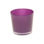 Bougeoir ALENA en verre, violet foncé, 12,5cm, Ø13,3cm