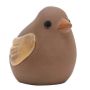 Figurine d'oiseau ORIENA en céramique, marron-orange, 21x17x21cm