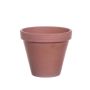 Pot en argile rond DAPHE, brun, 13,6cm, Ø15,7cm