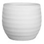 Pot à plantes en céramique TIAM avec rainures, blanc mat, 14cm, Ø17cm