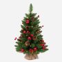 Sapin de Noël artificiel KERAVA, LED, décoré, 60cm, Ø40cm