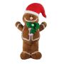 Décoration XXL Bonhomme en pain d'épices LEBRIO, gonflable, en peluche, LED, marron, 135x81x244cm
