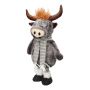 Animal décoratif en peluche Taureau STADEN, debout, gris, 20x13x46cm