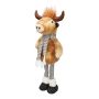 Taureau décoratif en peluche STADEN, debout, marron-gris, 25x18x67cm