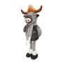 Taureau décoratif en peluche STADEN, debout, gris, 25x19x67cm