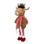 Taurus décoratif en peluche STADEN, debout, marron-rouge, 25x18x67cm
