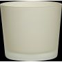 Cache-pot en verre ALENA FROST, beige mat, 12,5cm, Ø14,5cm