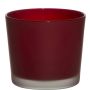 Cache-pot en verre ALENA FROST, rouge mat, 12,5cm, Ø14,5cm