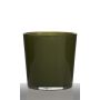 Cache-pot en verre ALENA, vert foncé, 19cm, Ø19cm