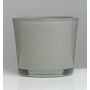 Cache-pot en verre ALENA, gris, 12,5cm, Ø14,5cm