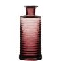 Bouteille décorative en verre STUART avec rainures, rose fuchsia-transparent, 21,5cm, Ø9,5cm