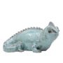 Figurine d'animal Caméléon ALOVIA en céramique, bleu clair, 36x19x19cm