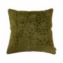 Coussin en velours ALAIA, motif roses, vert-jaune, 45x45cm