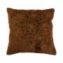 Coussin en velours ALAIA, motif roses, brun chocolat, 45x45cm