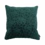 Coussin en velours ALAIA, motif roses, vert pin, 45x45cm