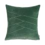 Coussin douillet en velours NOELANI, coutures décoratives obliques, vert foncé, 45x45cm
