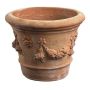 Pot de fleurs en terre cuite VONDAR avec motif, fait main, 51cm, Ø69cm