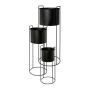 Pot à plantes rond SULOLA avec un support en métal, noir, 19x50cm, 23x65cm, 28x80cm
