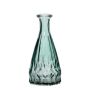 Vase-bouteille THIFFANY en verre, rainuré, turquoise-transparent, 14,5cm, Ø7cm