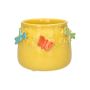 Pot de fleurs KIMANA en céramique, papillons libellules en 3D, jaune-orange-bleu-vert, 11cm, Ø13,5cm