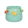 Pot de fleur KIMANA en céramique, papillons libellules en 3D, bleu-orange-jaune-vert, 11cm, Ø13,5cm