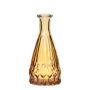 Vase-bouteille THIFFANY en verre, rainuré, jaune-transparent, 14,5cm, Ø7cm