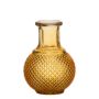 Bouteille en verre DONKA, motif losange, jaune-transparent, 11,5cm, Ø8,5cm