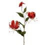 Branche de gloriosa en velours DINFAS, orange foncé-doré, 80 cm