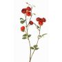 Fausse branche de rose-chou LORRAINE, collection écologique, rouge-orange, 60cm, Ø3cm