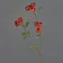 Fausse branche de rose-chou LORRAINE, collection écologique, rouge-orange, 65cm, Ø2,5cm