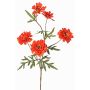 Branche artificielle Chrysanthème PRUDENCE, collection écologique, rouge-orange, 75cm, Ø5-6,5cm