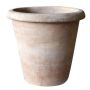 Pot de terre cuite ELVORN, fait main, patiné, marron, 55cm, Ø58cm