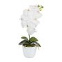 Orchidée Phalaenopsis en tissu DRINTOR, pot en céramique, racines, blanc, 40cm