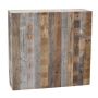 Socle rustique en bois KIRYON avec veinage naturel, marron, 78x25x75cm