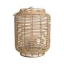 Lanterne en fibres naturelles AMBROSIA en rotin, poignée, insert en verre, beige, 52cm, Ø28cm