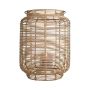 Lanterne en fibres naturelles AMBROSIA en rotin, poignée, insert en verre, beige, 60cm, Ø32cm