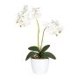 Orchidée Phalaenopsis en tissu FRUXO, pot en céramique, racines, blanc, 50cm