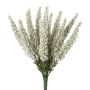 Fleur artificielle bruyère MIRAKY, tige à piquer, blanche, 26cm