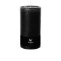 Bougie décorative cylindrique AURORA, noire, 19cm, Ø10cm, 155h - Fabriquée en Allemagne