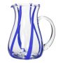 Pichet en verre OCTAVIUS à rayures, bleu-transparent, 21cm, Ø15cm