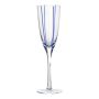 Verre à champagne OCTAVIUS à rayures, bleu-transparent, 25 cm, Ø 7,5 cm